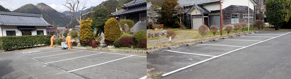 駐車場ライン施工